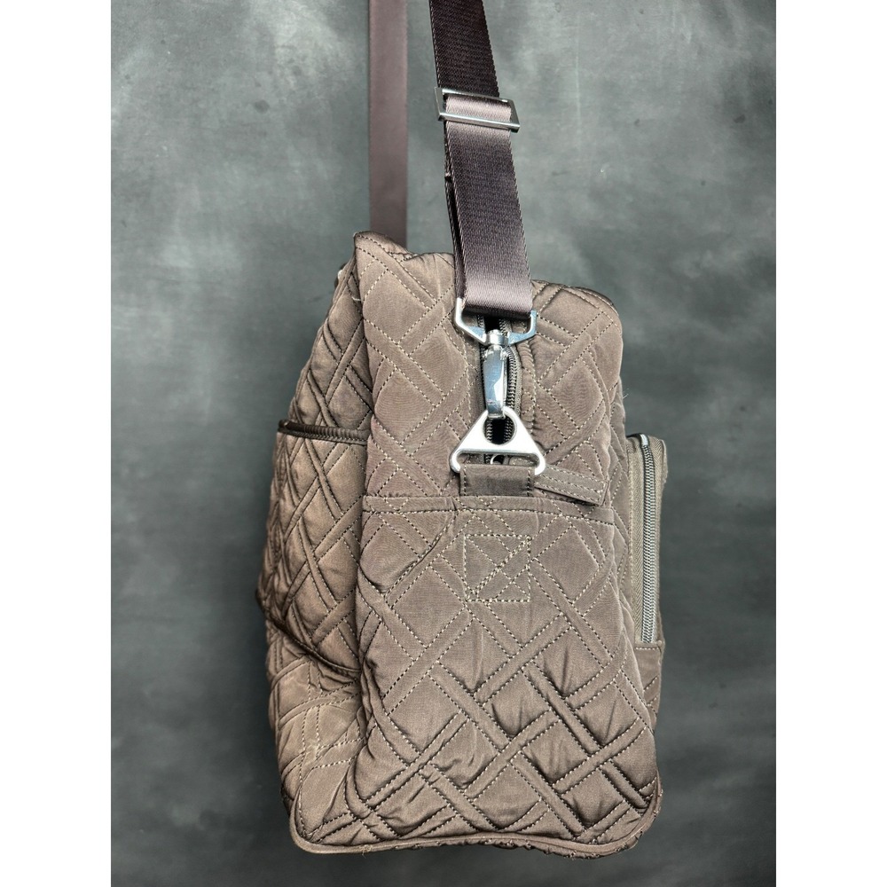 Vera Bradley Duffle Bag Brown Quilted Microfiber Travel Weekender Crossbody - Picture 5 of 8